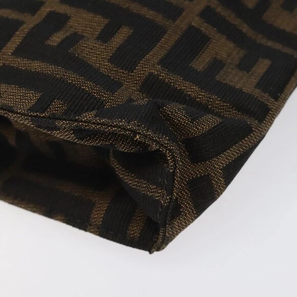 FENDI Zucca Canvas Pouch Black Brown Auth bs25659 - Picture 9 of 16